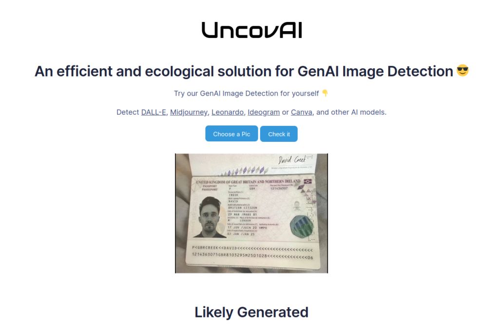 UncovAI : détecteur éco-responsable de contenus IA
