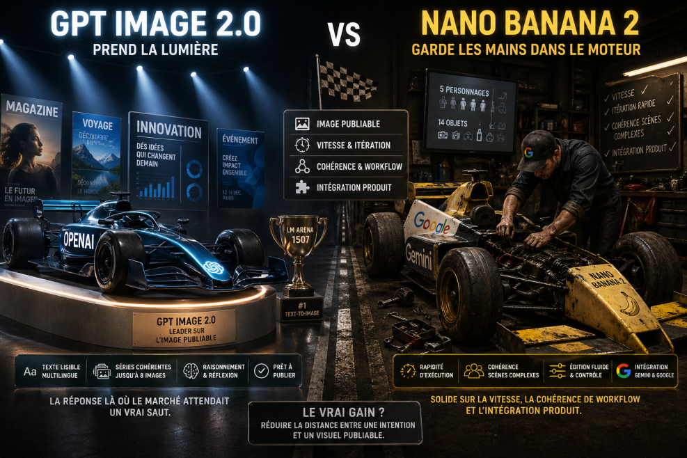 GPT Image 2.0 prend la lumière, Nano Banana 2 garde les mains dans le
