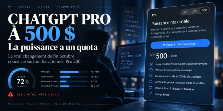 ChatGPT Pro à 500 dollars : la puissance a désormais un quota